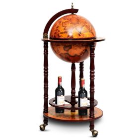 16th Century Wood Globe Wine Bar Stand