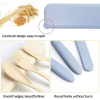 4 Sets Travel Cutlery with Case Reusable Utensils Set Portable Fork Knife Spoon Tableware Set