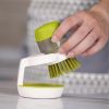 Dish Scrubber Brush with Handle, 3 Pack Kitchen Scrub Brush for Dishes, Sink Cleaning Brush for Bowl Pot Pan Vegetables