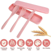 4 Sets Travel Cutlery with Case Reusable Utensils Set Portable Fork Knife Spoon Tableware Set