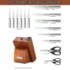 McCook MC29 15-Piece Kitchen Cutlery Knife Block Set Built-in Sharpener Stainless Steel