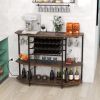 3-Tier Wine Bar Cabinet with Storage Shelves